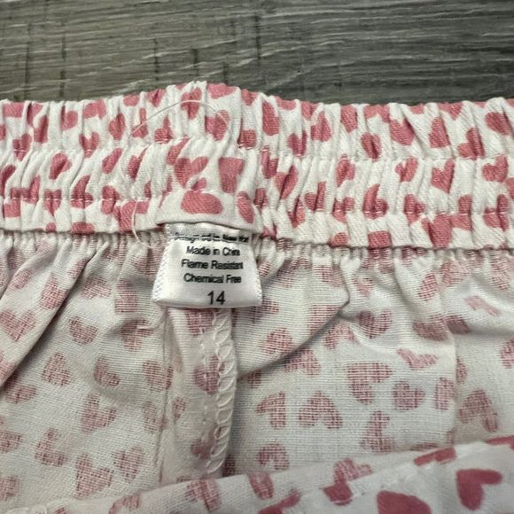 Petite Plume Girls Sweethearts Pajamas Shorts Set size 14 Pink Hearts 2pc - Picture 13 of 16
